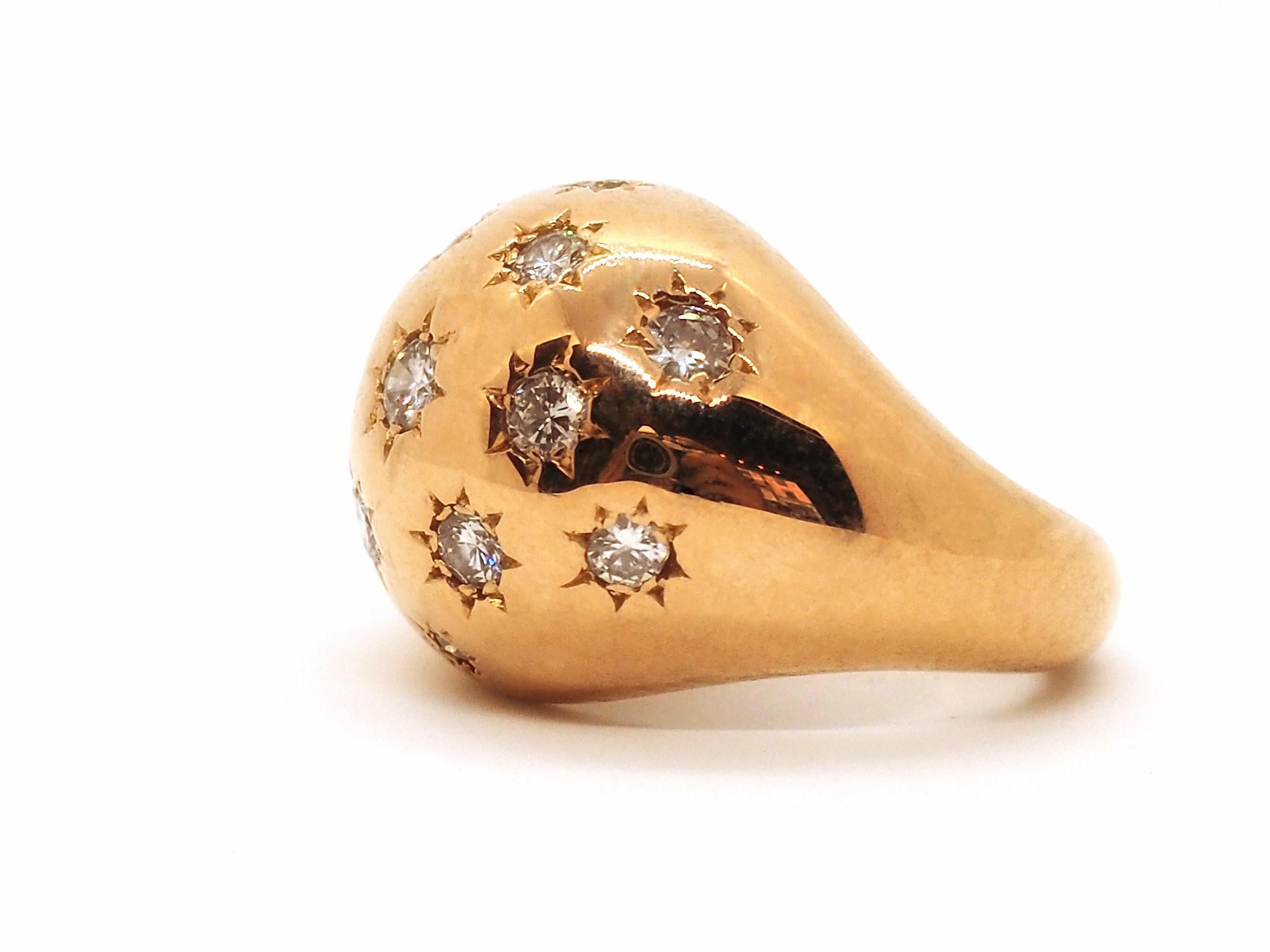 Dome Ring 18K Rose Gold For Sale 2