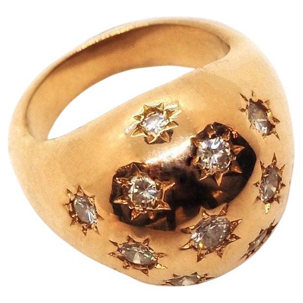 Dome Ring 18K Rose Gold For Sale