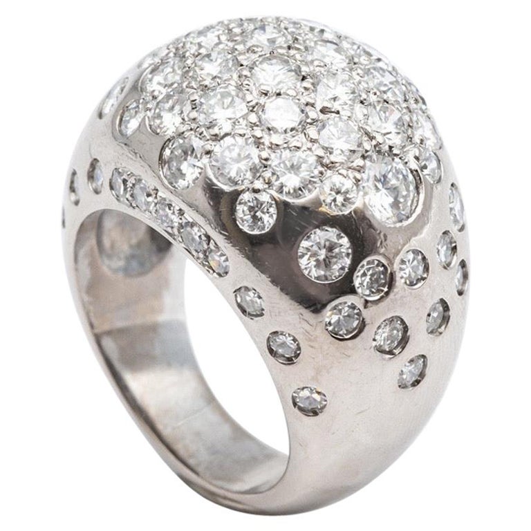 Anello a cupola 54 diamanti taglio brillante Oro 18 carati