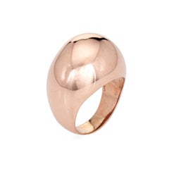 Dome Ring Vintage 14k Rose Gold Wide Cigar Band Statement Jewelry