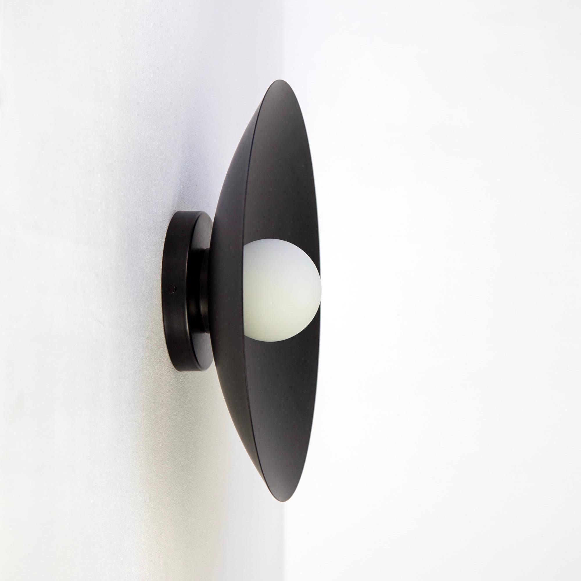 Modern Dome Sconce by Research.Lighting, Black, Made to Order For Sale