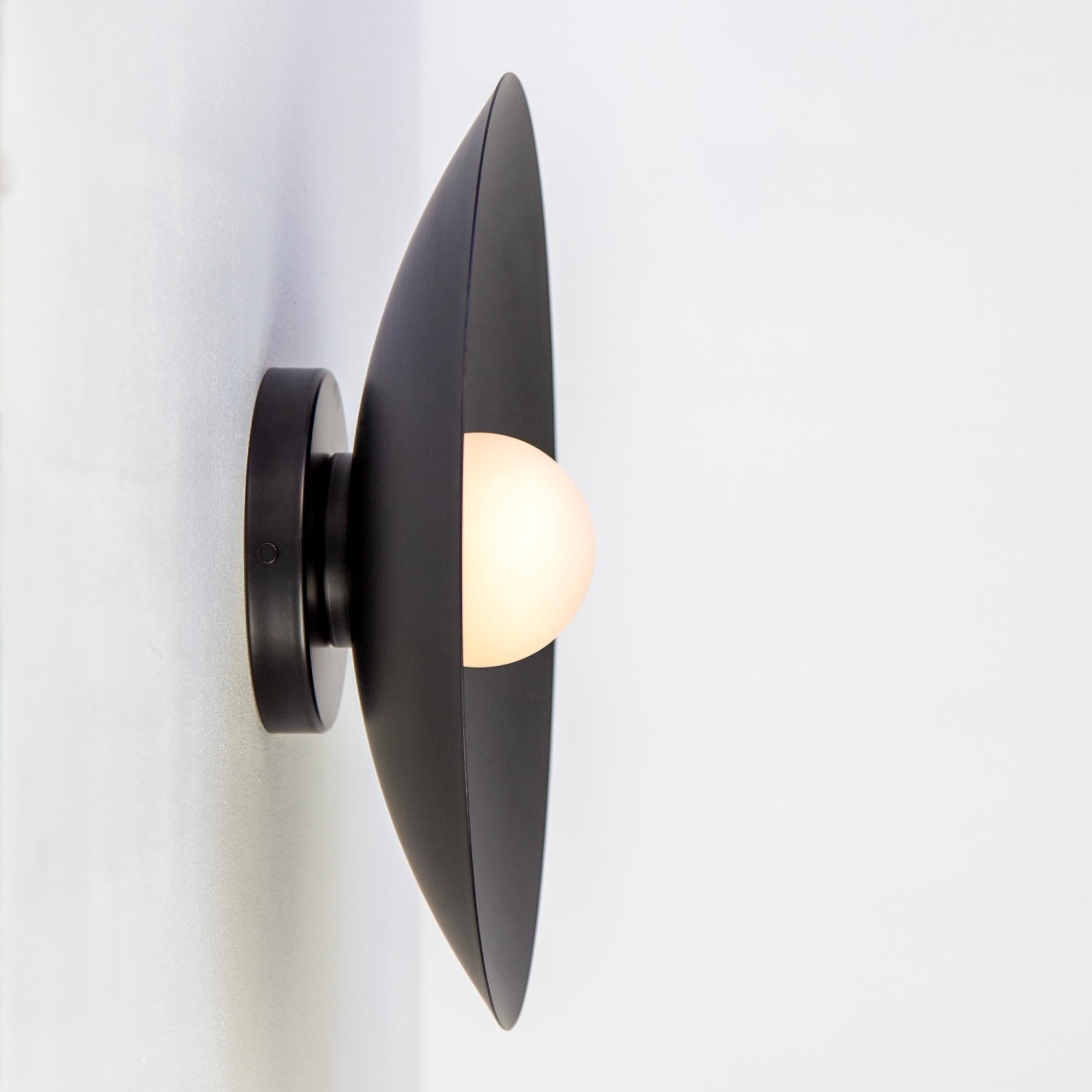 Powder-Coated Dome Sconce by Research.Lighting, Black, Made to Order For Sale