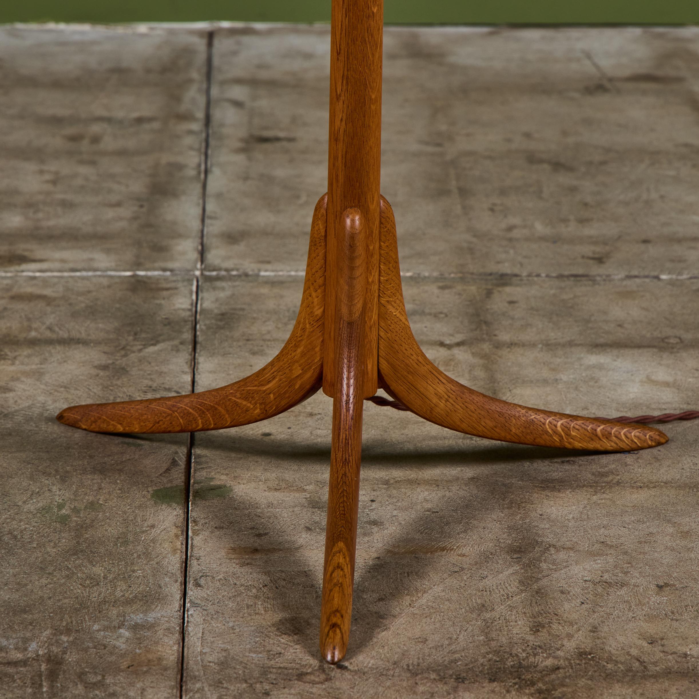 Dome Shade Oak Floor Lamp en vente 6