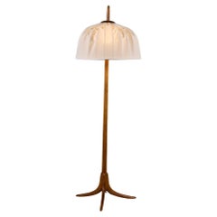 Dome Shade Oak Floor Lamp