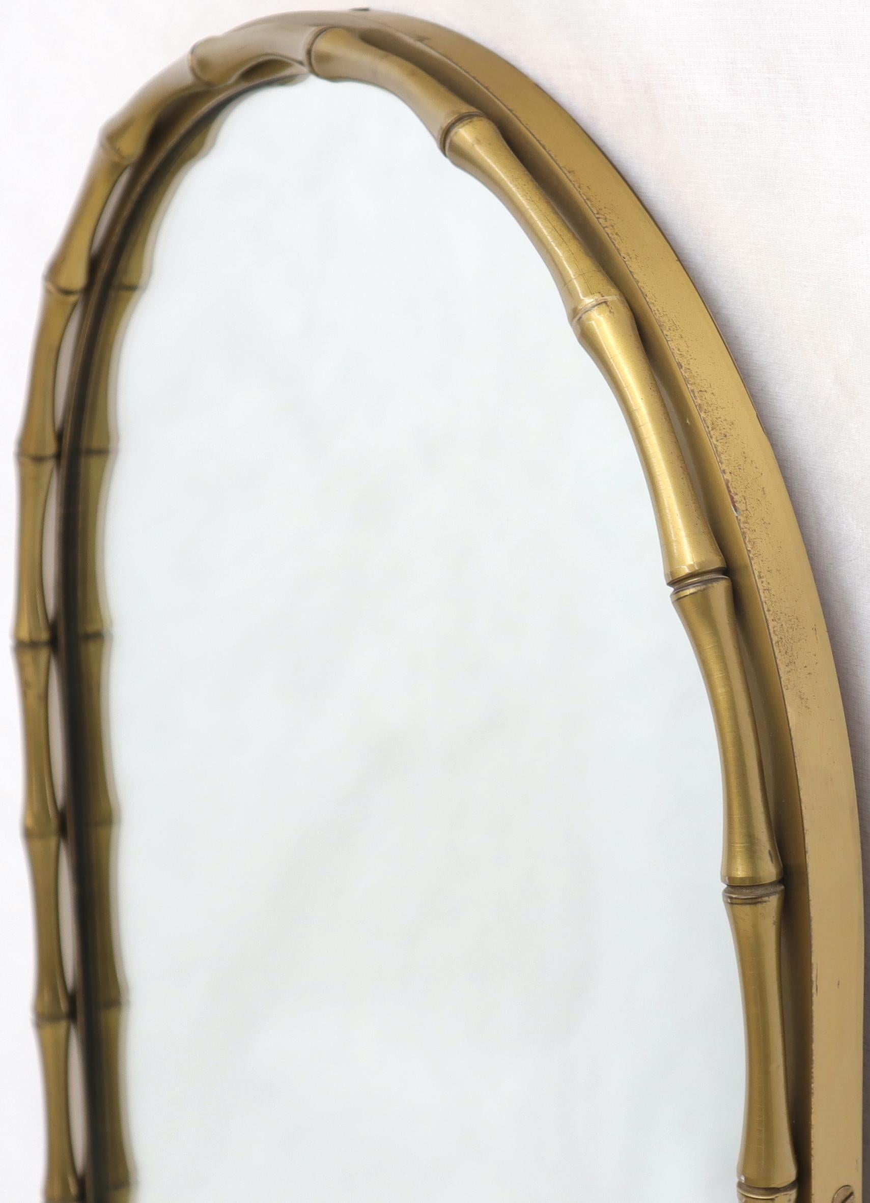 Dome Shape Metal Frame Faux Bamboo Mirror In Excellent Condition For Sale In Rockaway, NJ