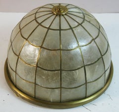 Dome  Shaped Capiz Shell Cieling Flush Mount
