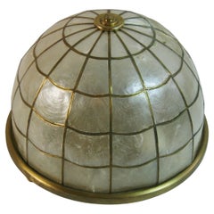 Vintage Dome  Shaped Capiz Shell Cieling Flush Mount