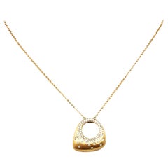 Dome-Shaped Diamond Ring Pendant Necklace