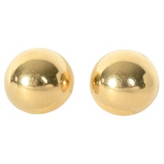 Vintage Dome Shaped Gold Earrings