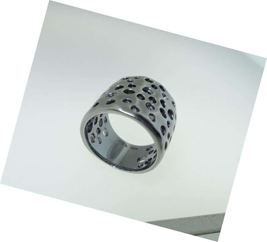 Statement-Ring im Kuppel-Stil aus Sterlingsilber mit Rhodium im Zustand „Neu“ im Angebot in Montreal, QC