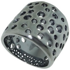 Dome Style Sterling Silver Rhodium Statement Ring