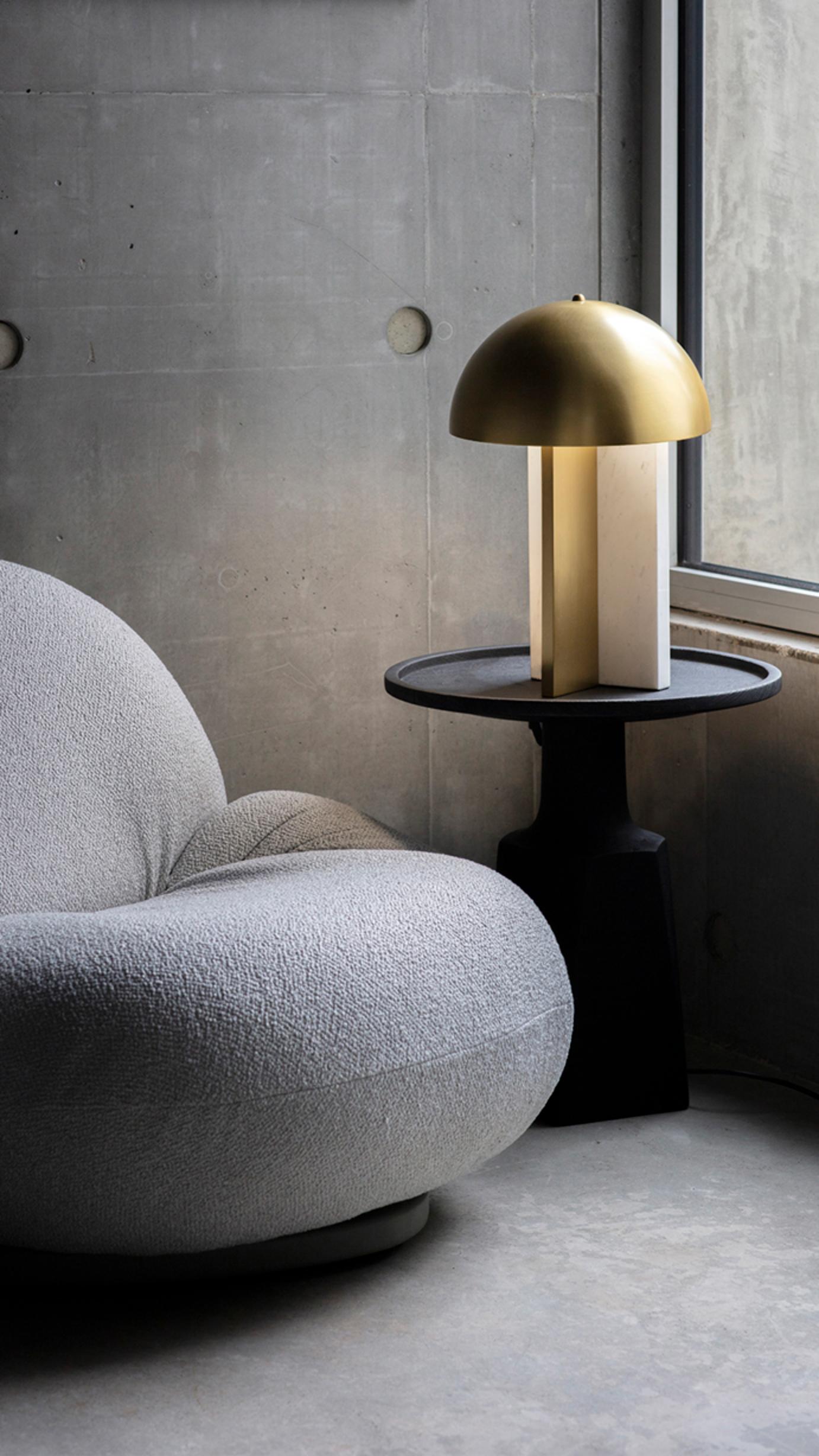 Brushed Dome Table Lamp by Square in Circle For Sale