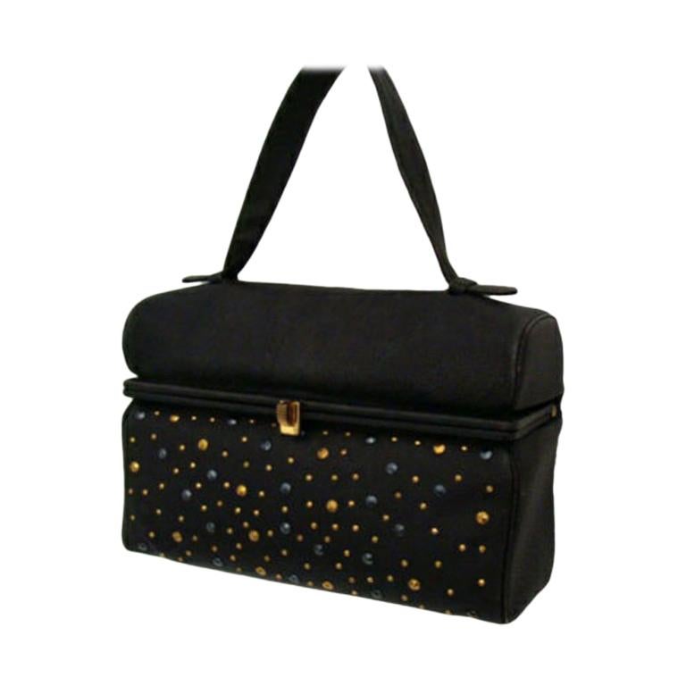 Dome Top Constellation Box Purse with Studs by Holzman For Sale