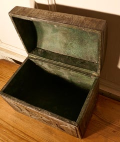Dome Top Tooled Moroccan Leather Treasure Chest