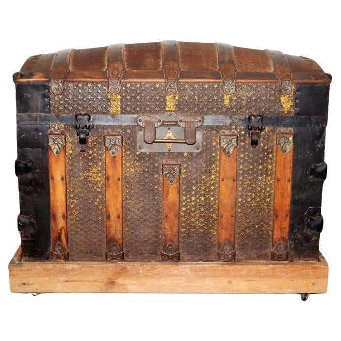 American Antique Dome Top Trunk at 1stDibs | dome top steamer trunk ...