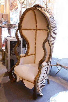 Dome Zebra Armchair with Real Zebra Skin