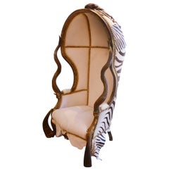 Dome Zebra Armchair with Real Zebra Skin