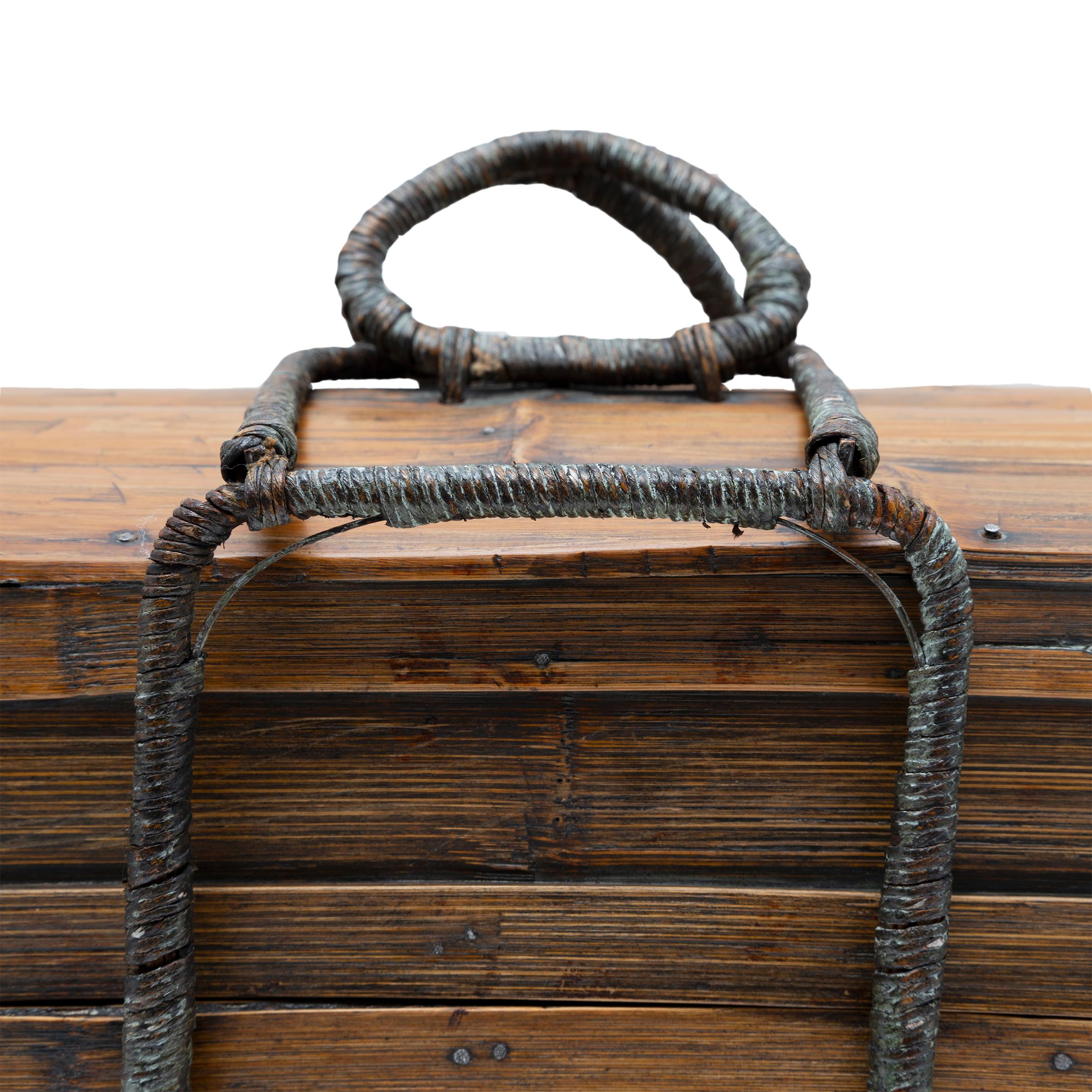 Domed Bamboo Chest, c. 1900 In Good Condition In Chicago, IL