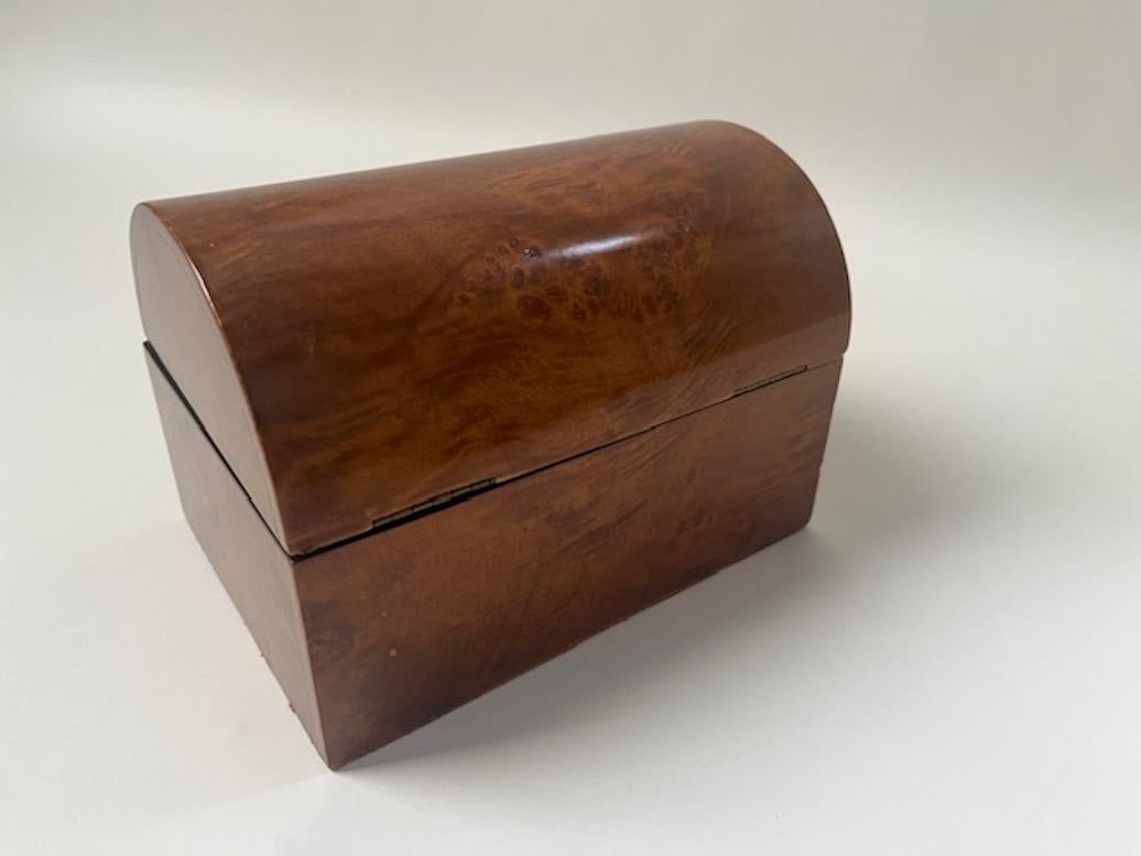 Late 20th Century Domed Burl Wood Box For Sale