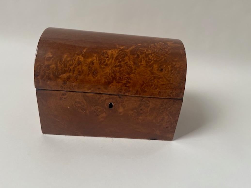 Fruitwood Domed Burl Wood Box For Sale