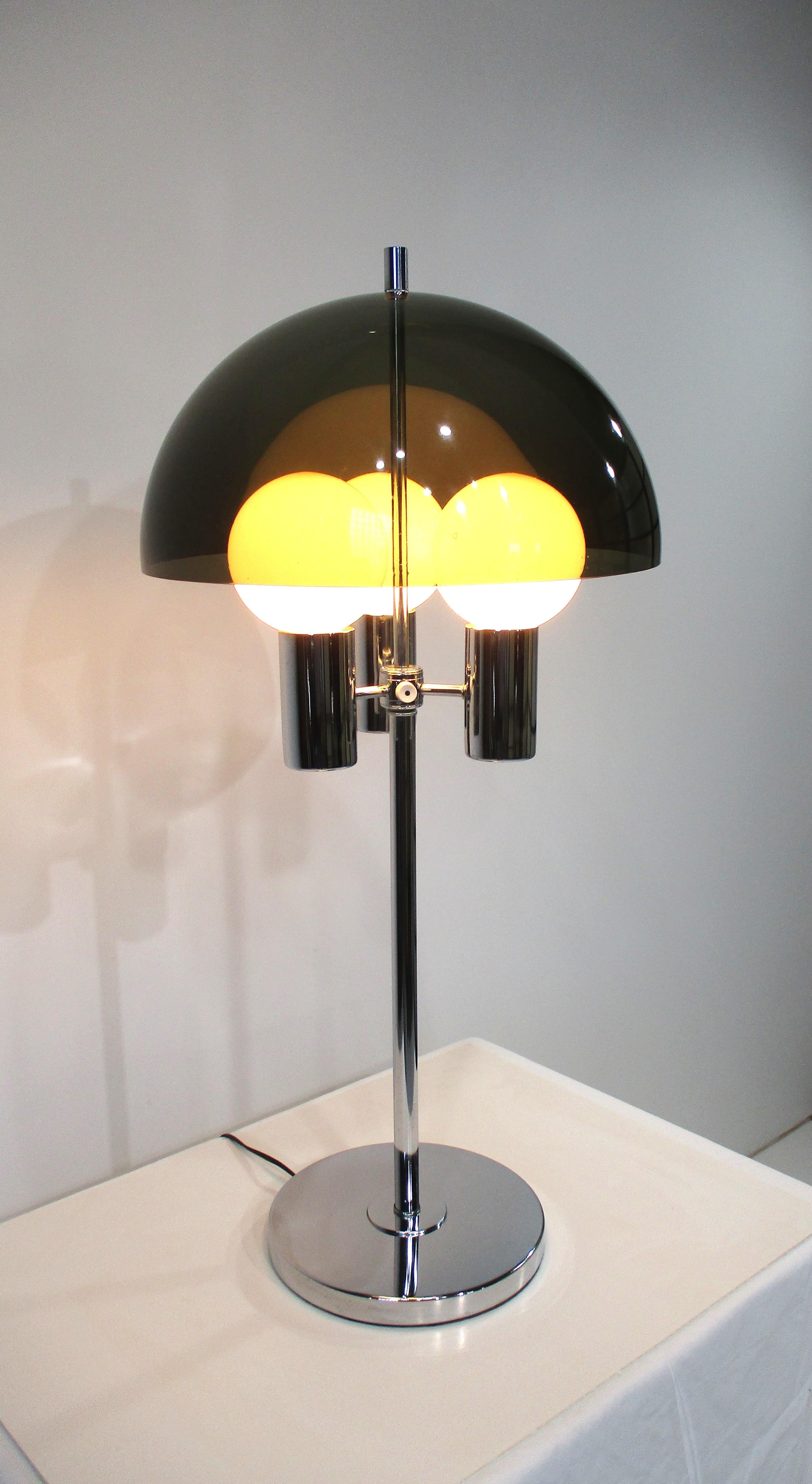 Kovacs styled Domed Chrome Space age Mushroom Table Lamp For Sale 4