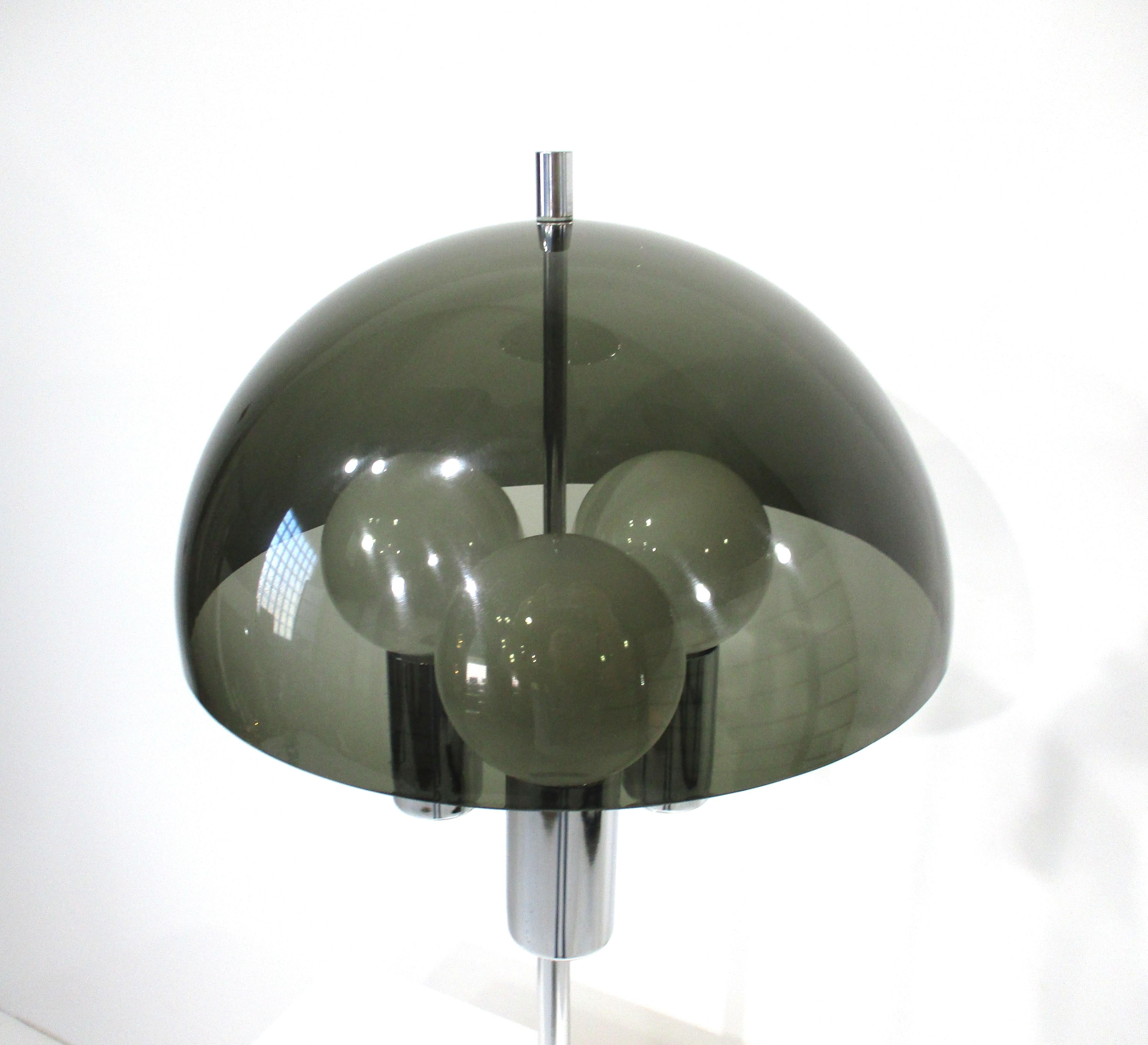 Space Age Kovacs styled Domed Chrome Space age Mushroom Table Lamp For Sale