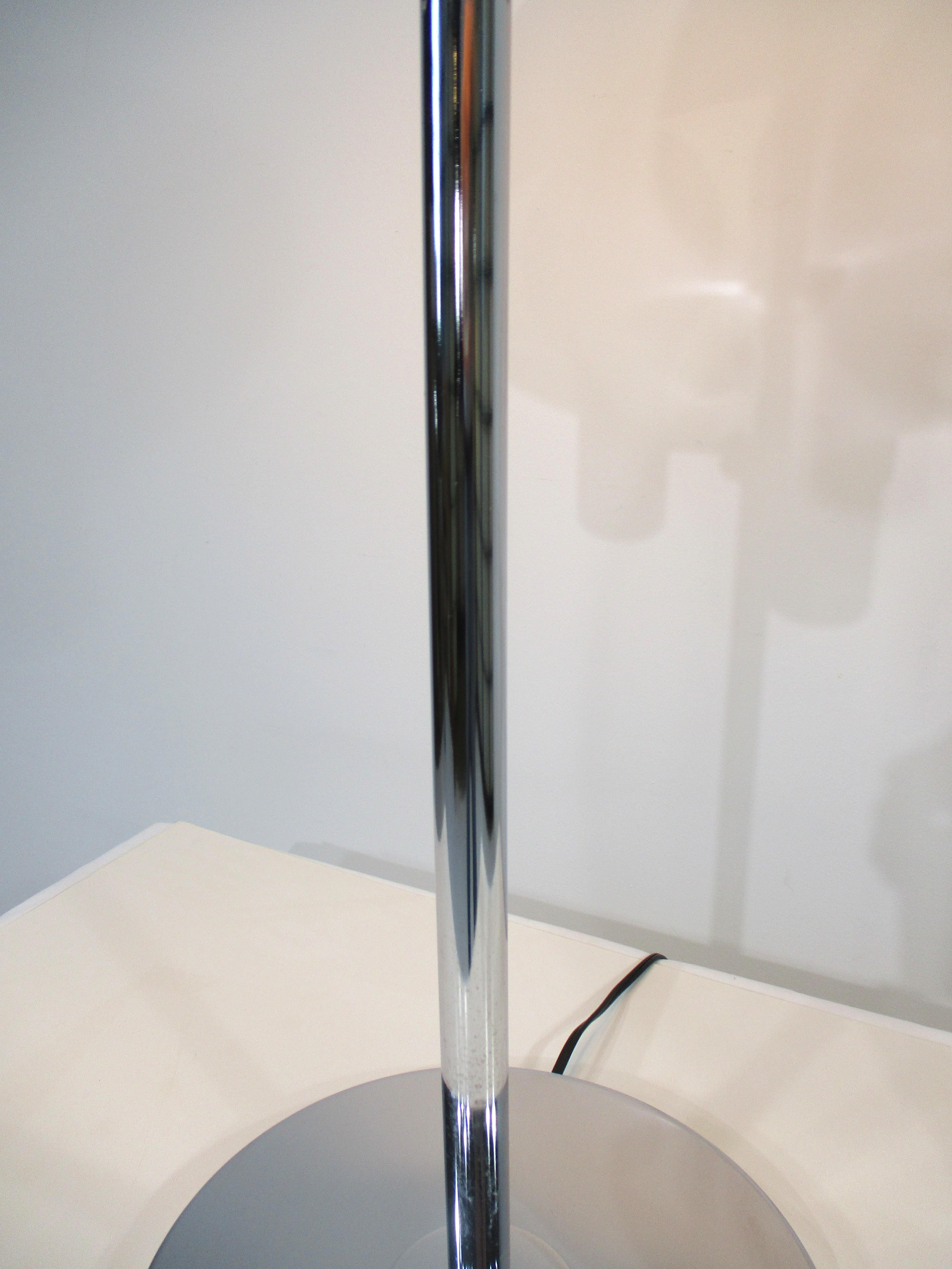 American Kovacs styled Domed Chrome Space age Mushroom Table Lamp For Sale