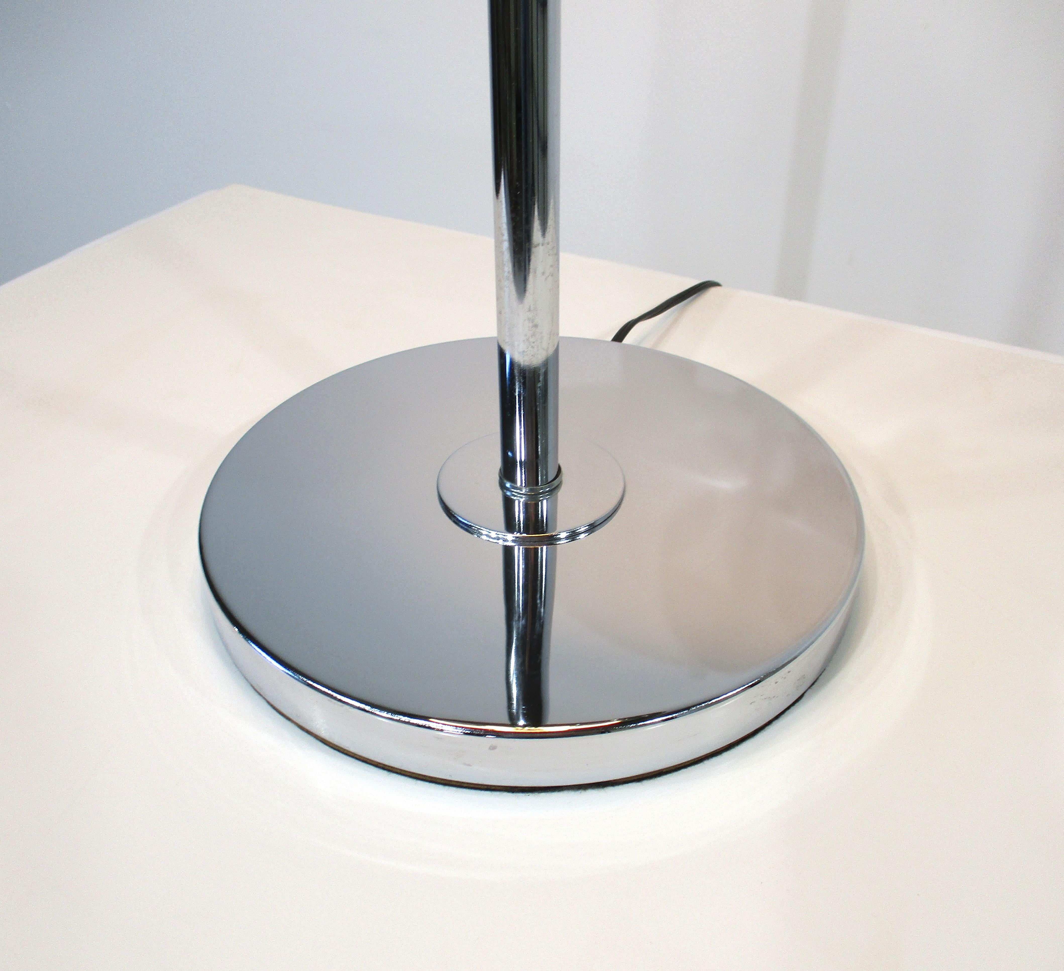 Kovacs styled Domed Chrome Space age Mushroom Table Lamp In Good Condition For Sale In Cincinnati, OH