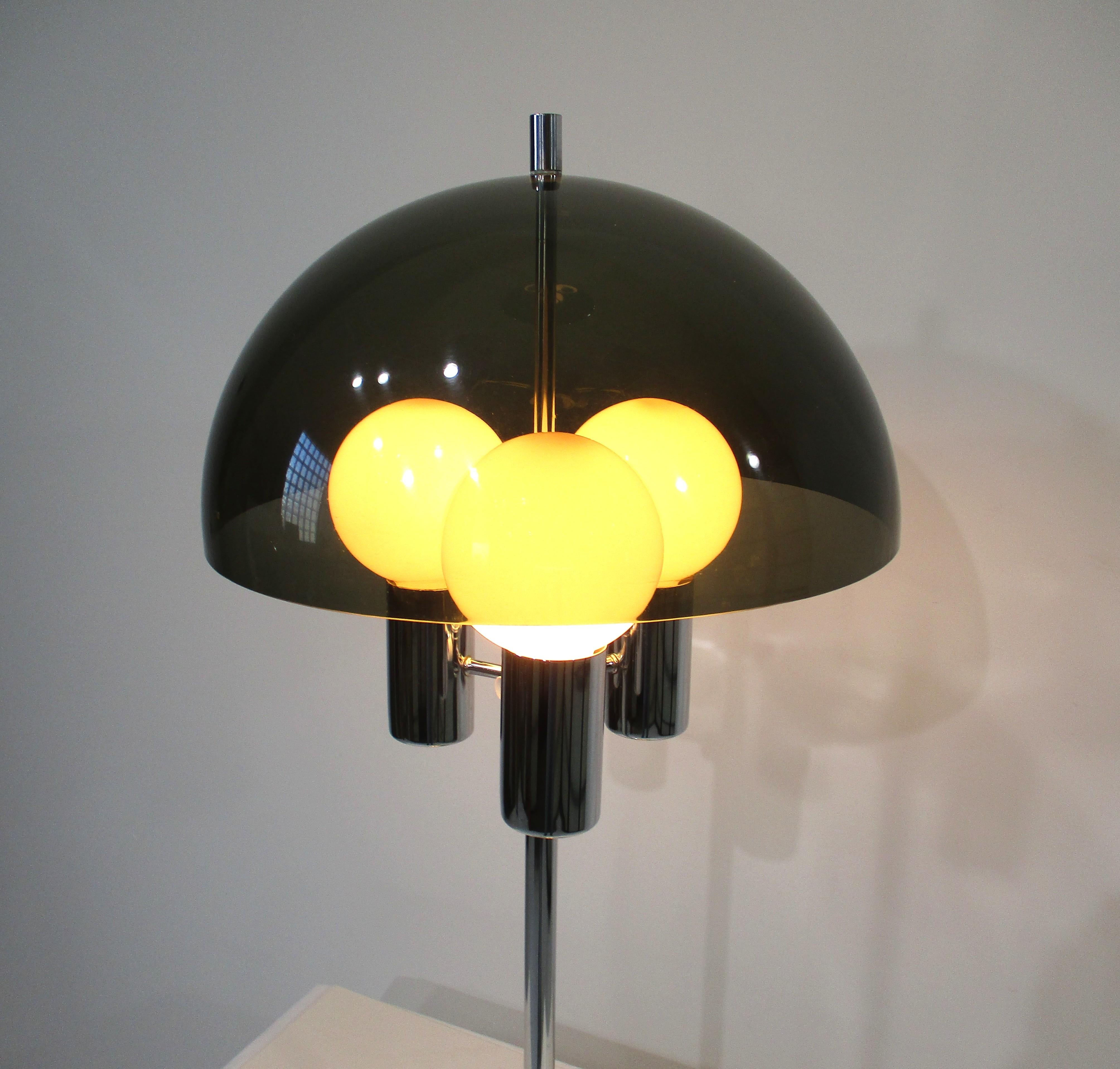 Kovacs styled Domed Chrome Space age Mushroom Table Lamp For Sale 2