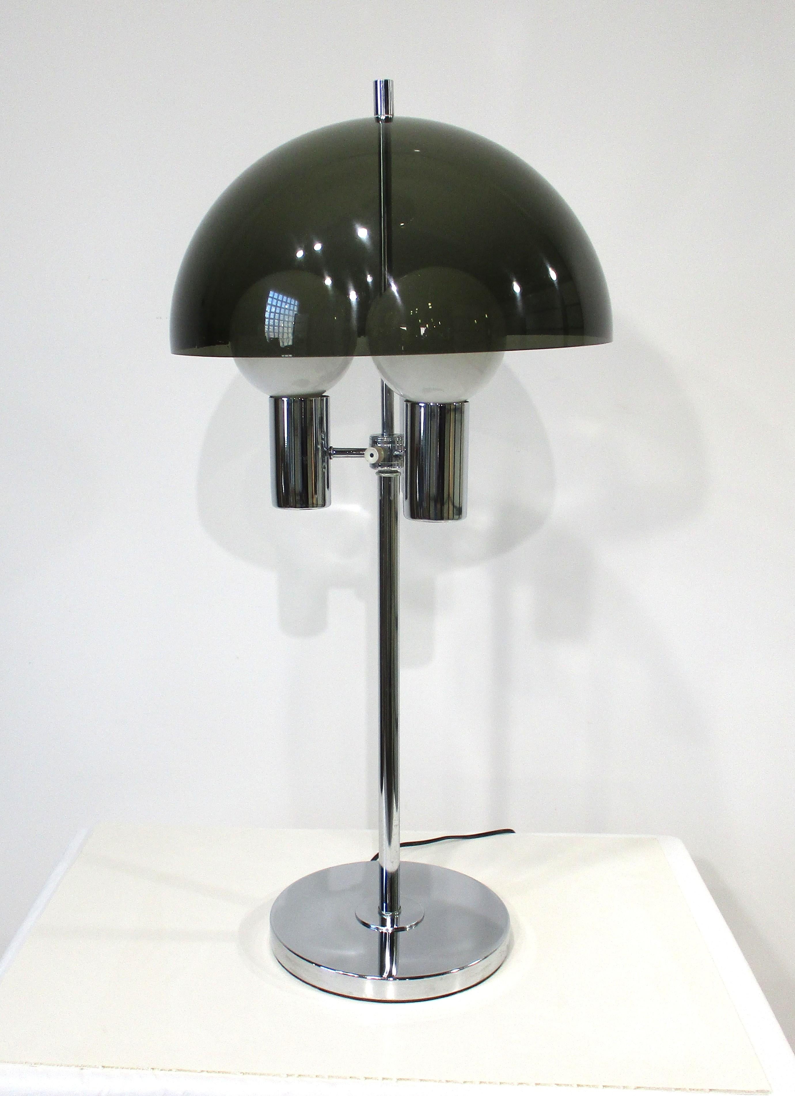 Kovacs styled Domed Chrome Space age Mushroom Table Lamp For Sale 3