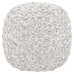 Domed Cluster Diamond Cocktail Ring 2.5 Carats Total 18K White Gold