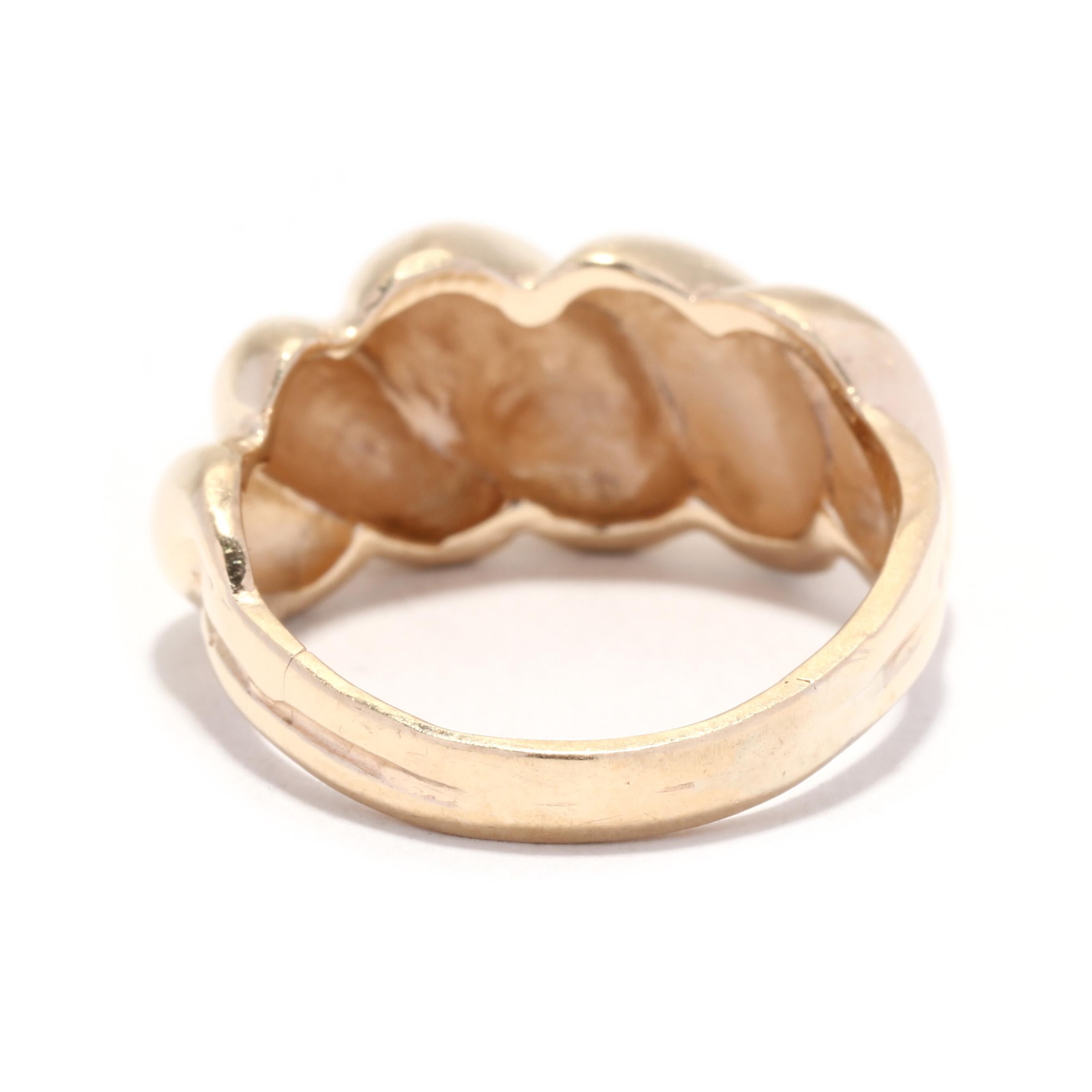 Domed Croissant Ring, 10KT Yellow Gold, Ring In Good Condition In McLeansville, NC