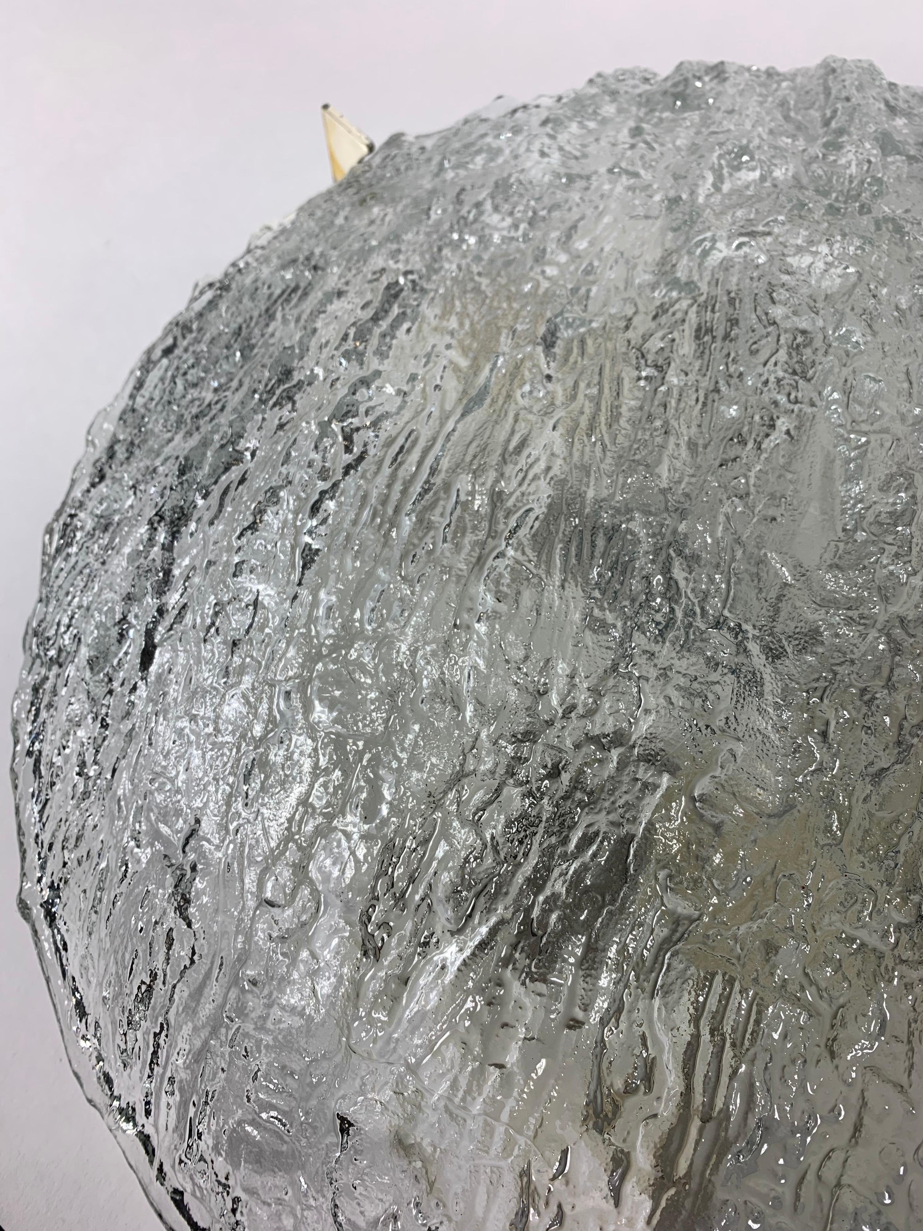 Monture encastrée en verre Kaiser avec fleurons chromés, 1960, Allemagne en vente 1