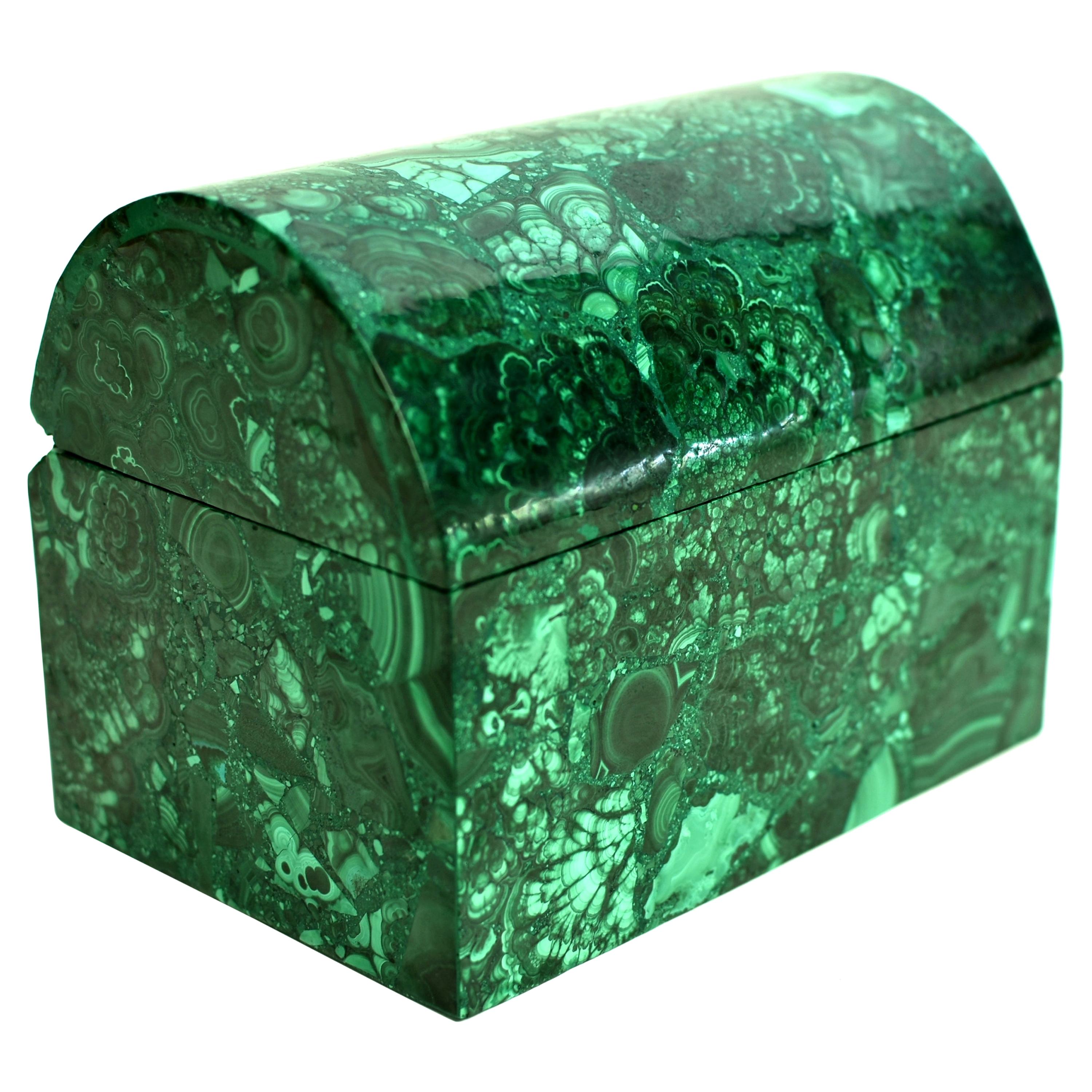 Domed Malachite Box 5 Lb Natural Gemstone Jewelry Box