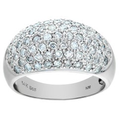 Vintage Domed Pave diamond ring in white gold. 3.0 cts in pave diamonds.(G-H, SI2)