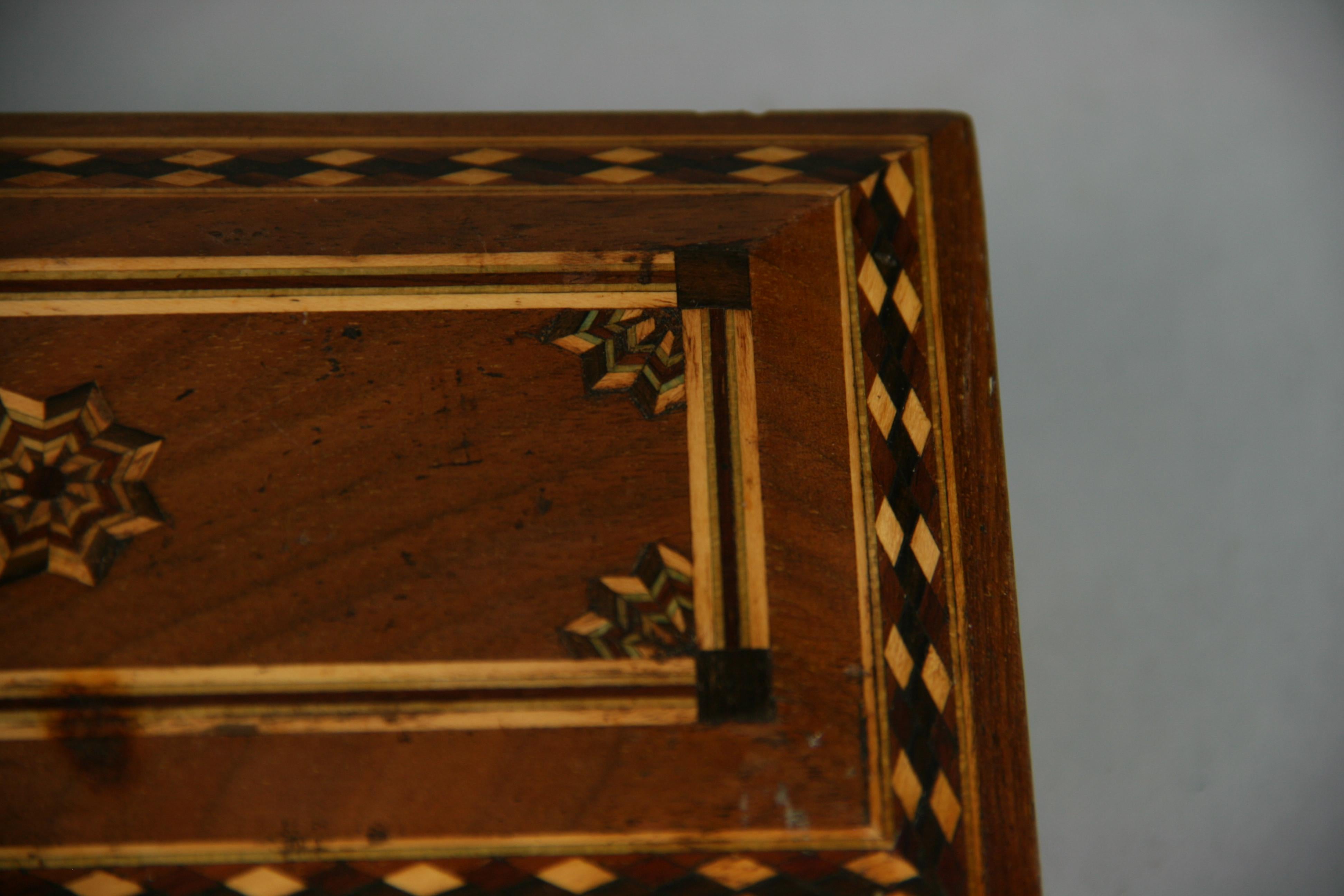 Domed Top Inlaid Wood Box with Metal Liner For Sale 3