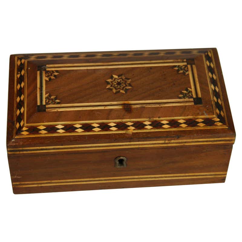 Arch Top Inlaid Wood Box For Sale at 1stDibs