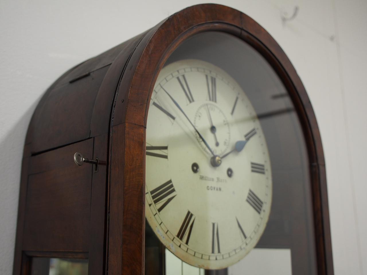 Domed Top Walnut and Burr Walnut Clock by William Barr of Govan 3