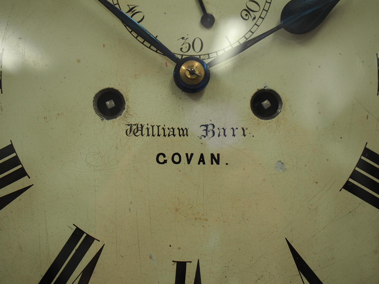 Domed Top Walnut and Burr Walnut Clock by William Barr of Govan 4