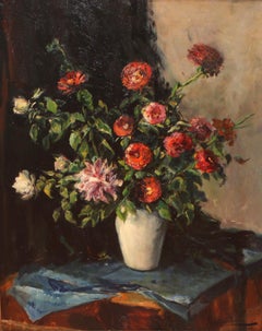 Blumenstillleben, Ölgemälde auf Leinwand, gerahmt, signiert, 1944