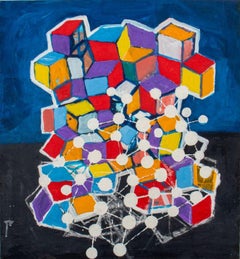 Domenick Capobianco Abstract Cubist Oil on Canvas