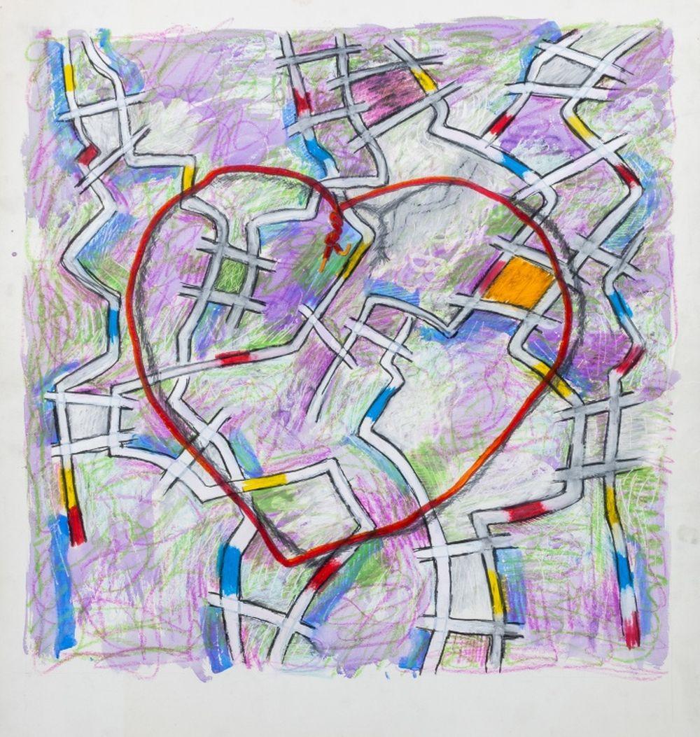 Abstraktes Herz – Mixed Media Art von Domenick Capobianco 