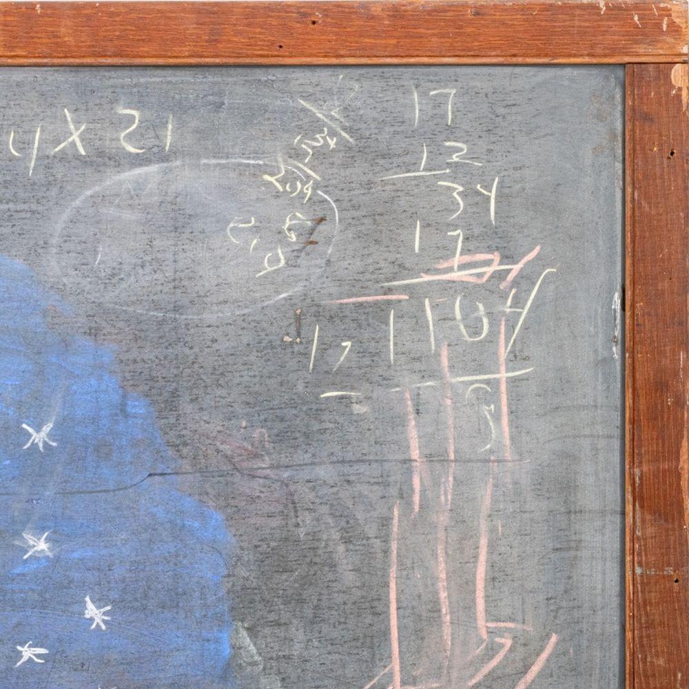 Domenick Capobianco (American, b. 1928), Double-Sided Chalkboard with Chalk Drawings, unsigned, in wood frame. 36