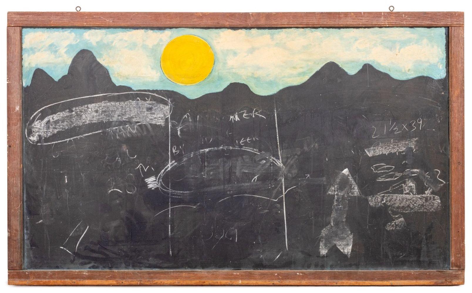 Double-Sided Chalkboard with Chalk Drawings For Sale 2