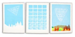 « Proposition d’une œuvre aérienne au-dessus de Kassel : “Sie” » Triptyque, acrylique sur papier, 3