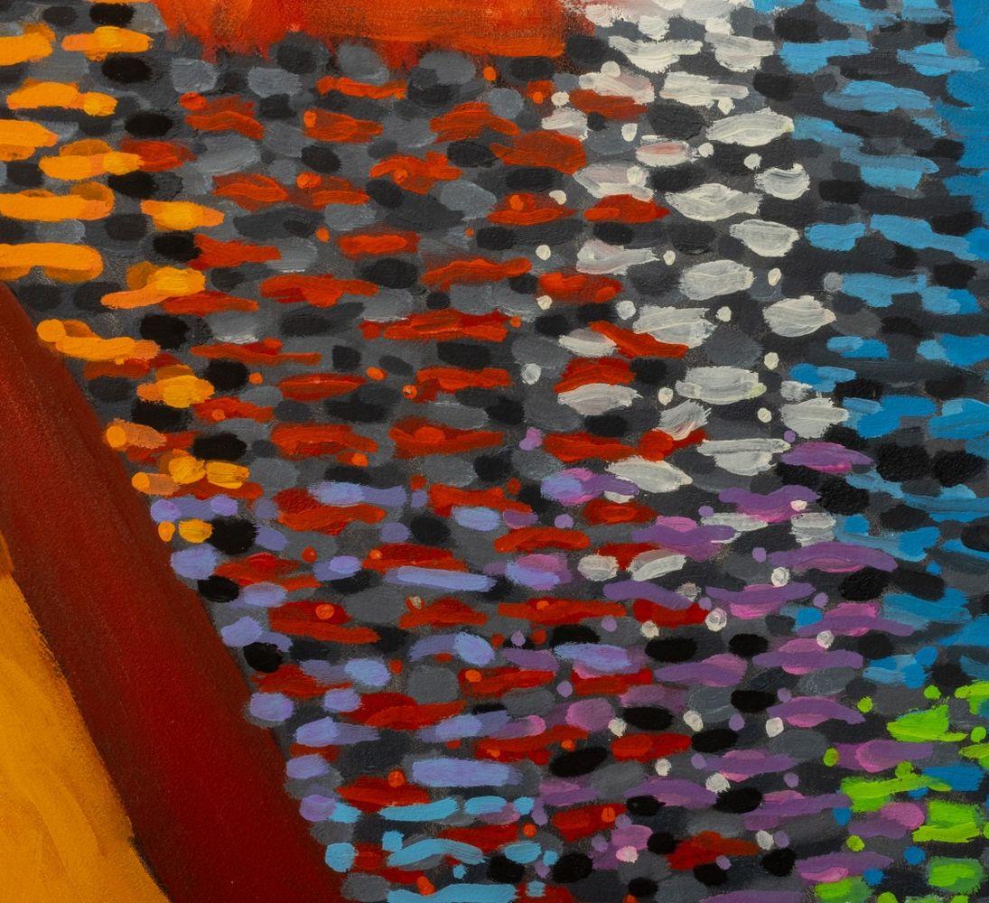 Composition d'un paysage marin abstrait - Marron Landscape Painting par Domenick Capobianco 