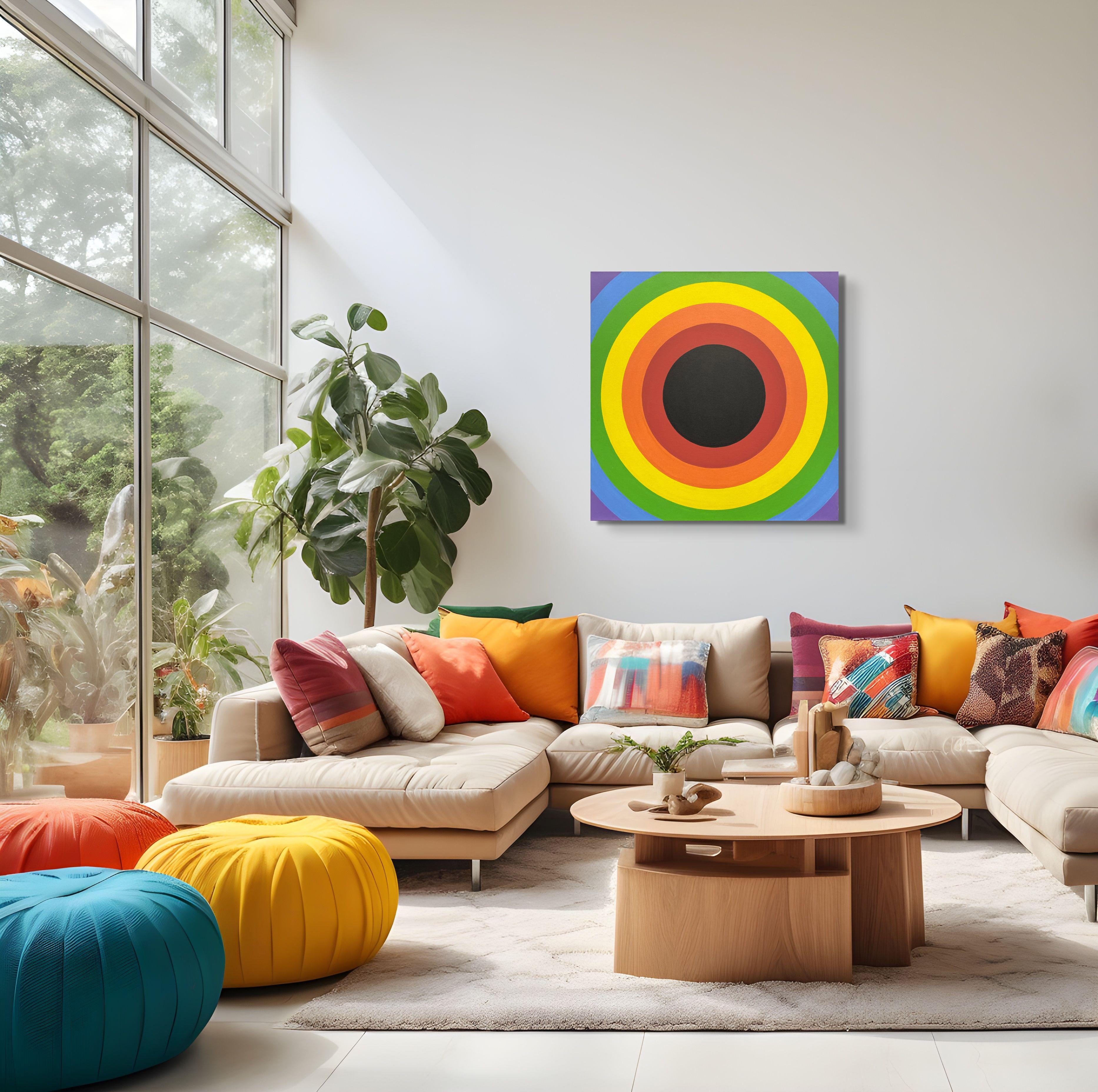 Schwarzes Zentrum – Painting von Domenick Capobianco 