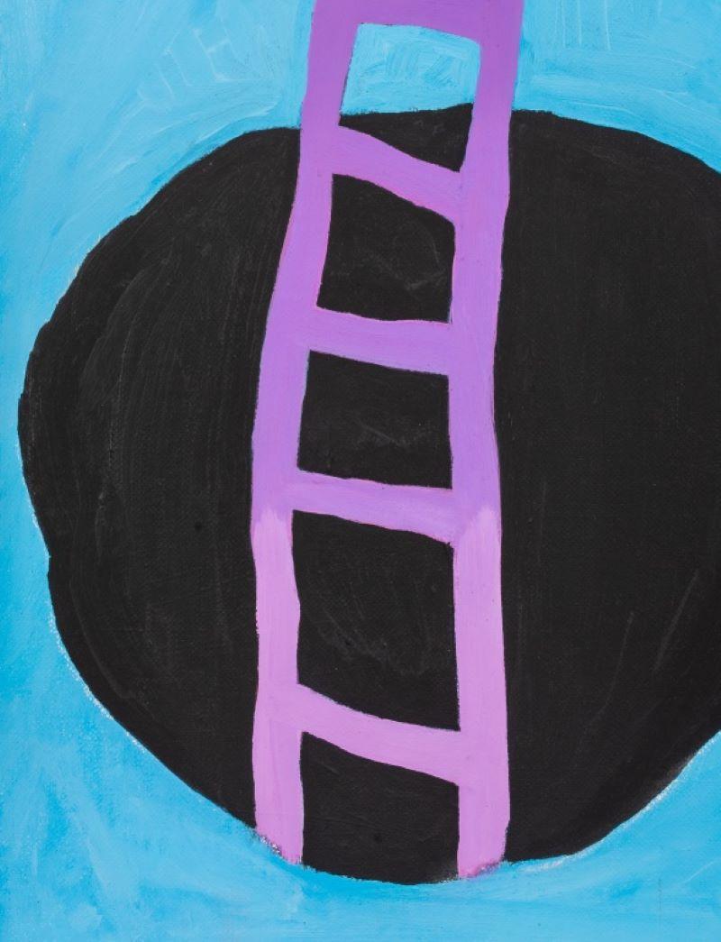 Capobianco Surrealist Ladder Composition Acrylic - Painting by Domenick Capobianco 