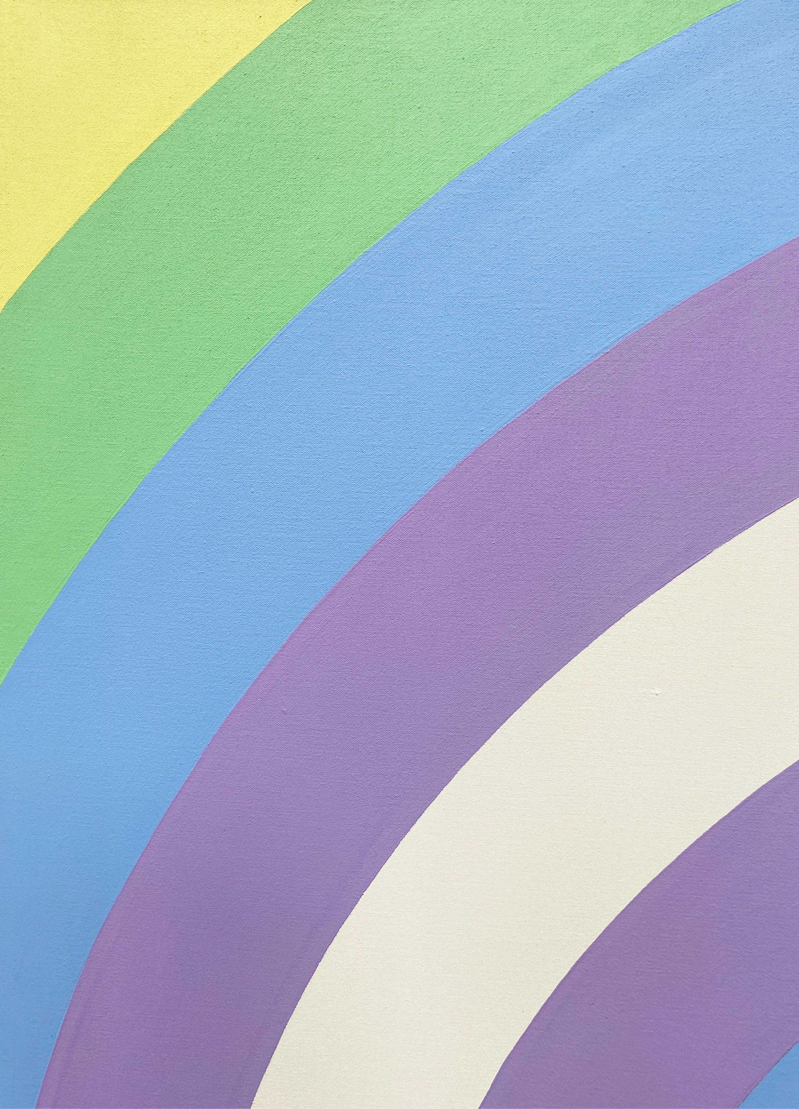 Circle, Pastel colors - Purple Abstract Painting by Domenick Capobianco 