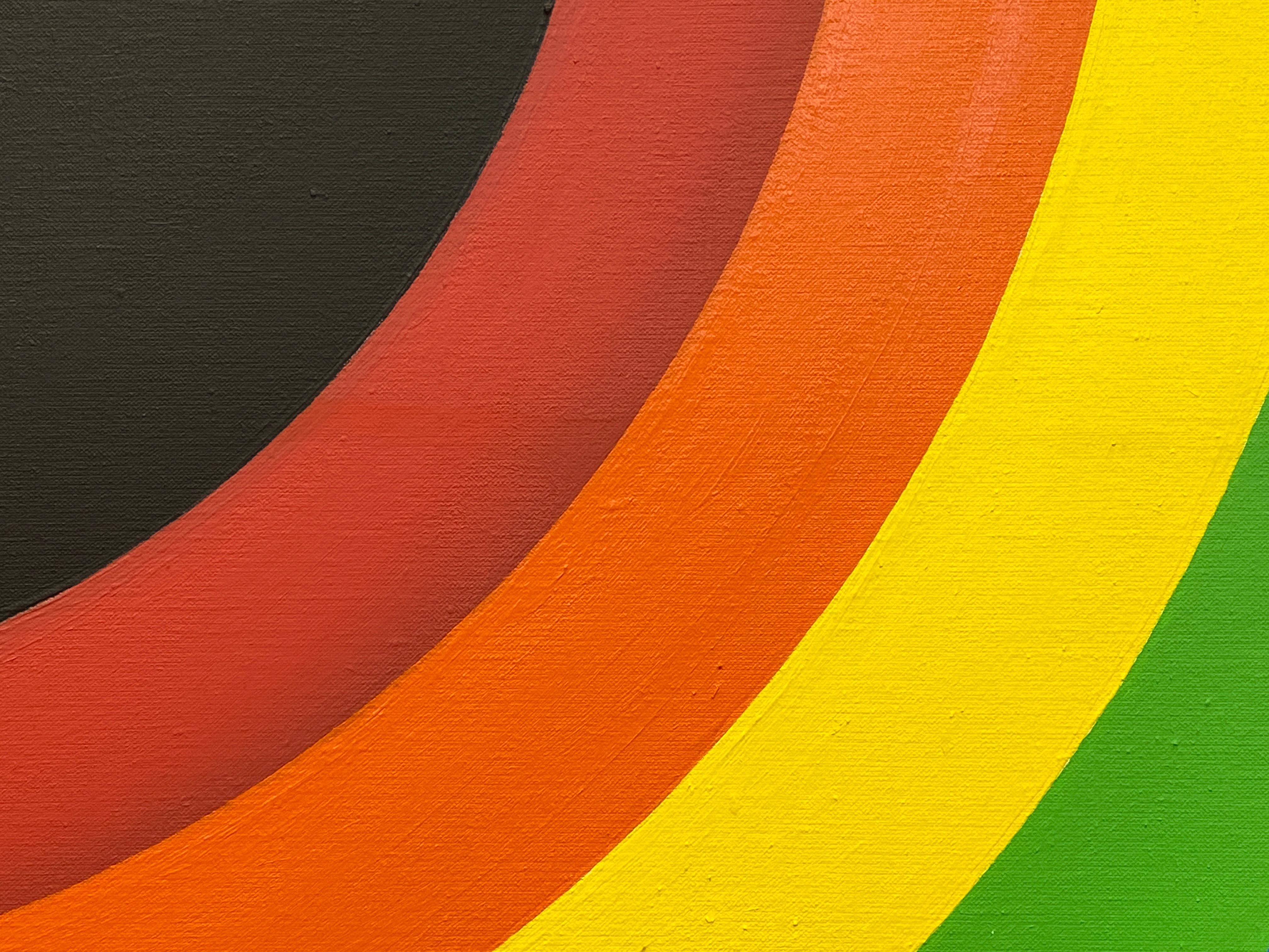 Kreis mit schwarzem Zentrum (Braun), Abstract Painting, von Domenick Capobianco 